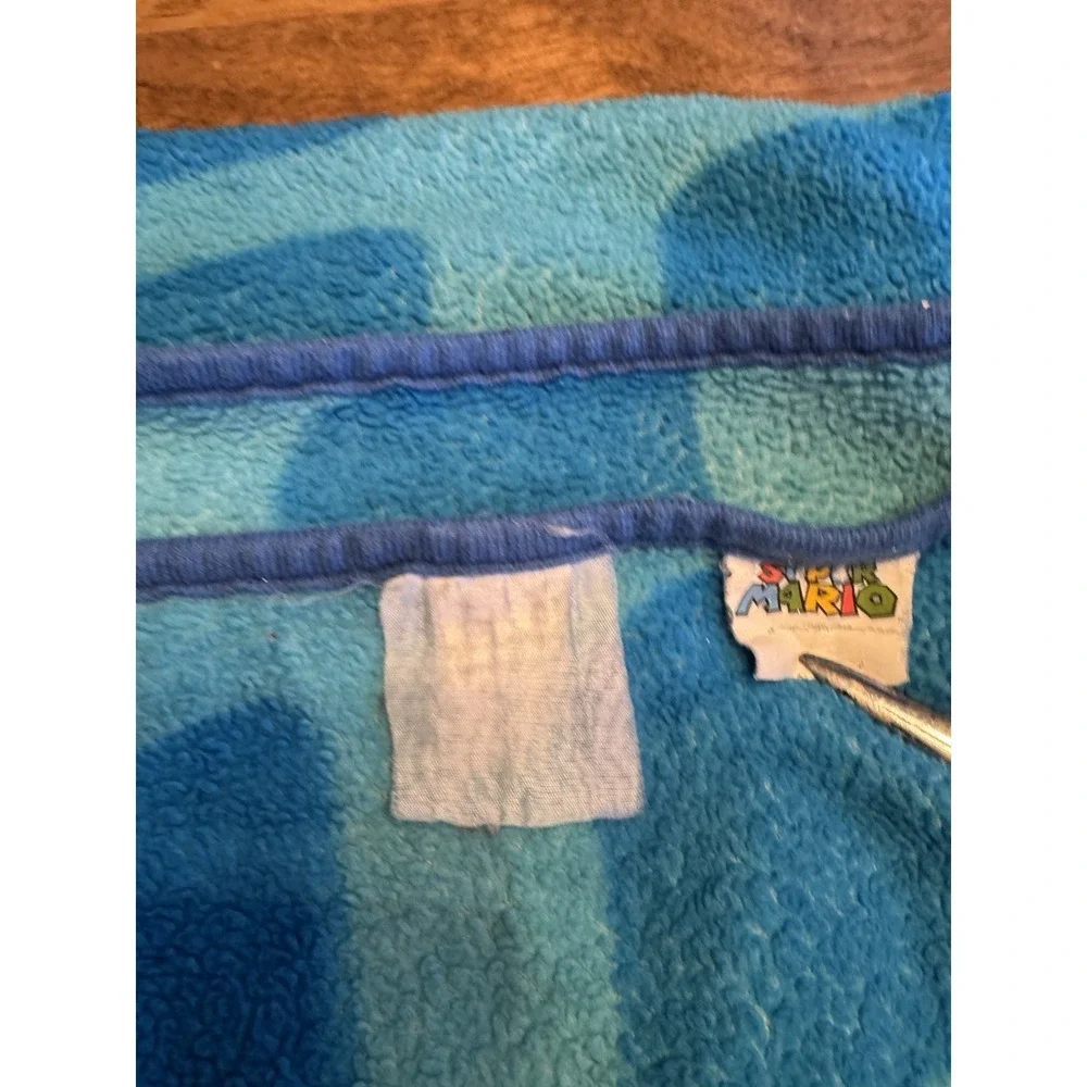 Nintendo Super Mario Luigi Boo Star Blue Fleece Throw Blanket Gaming Decor‎